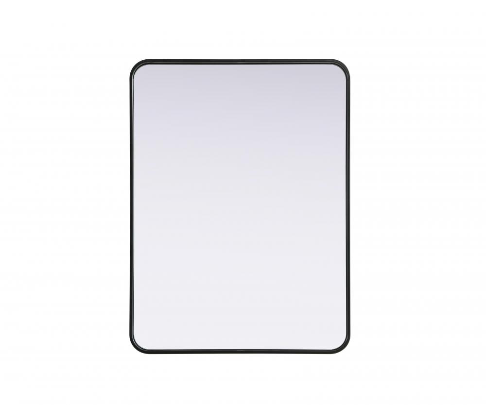 R Corner Mirror 27"x36"x2" Black
