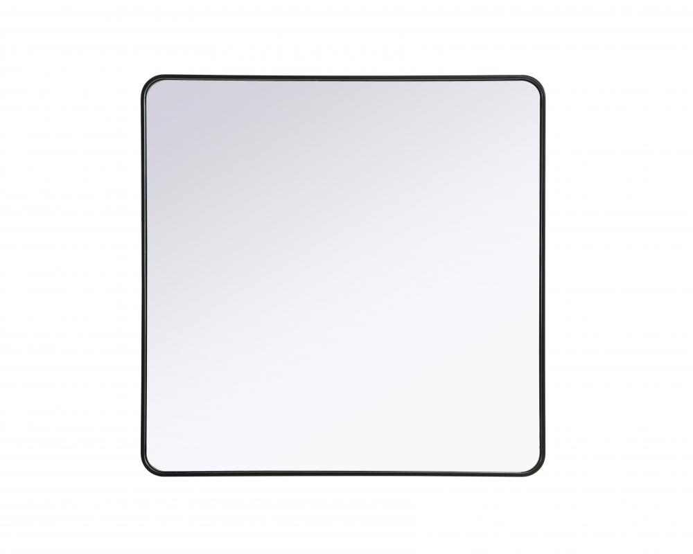 R Corner Square Mirror 42"x42"x2" black