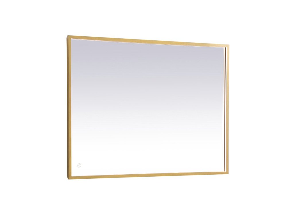 Pier 30x30 inch LED mirror with adjustable color temperature 3000K/4200K/6400K in brass