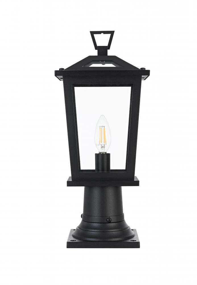 Outdoor Pole Light L7" W5.5" H16.5" L1 Black
