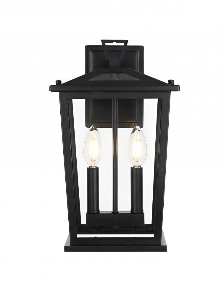 Wall sconce W9" H14.5" E7" L2 Black