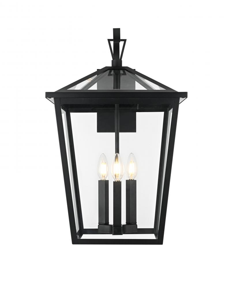 Wall sconce W14" H23" E16" L3 Black