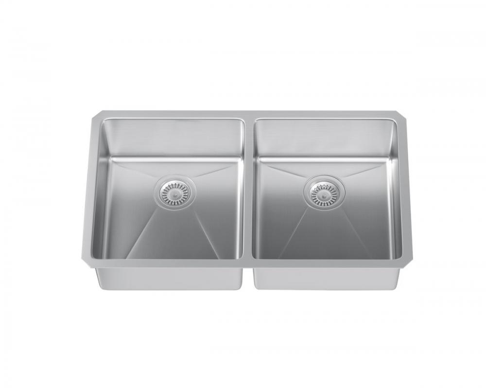 Stainless Steel undermount kitchen double sink L31'' x W18'' x H9"
