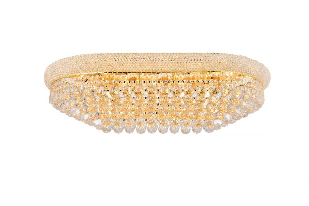 Primo 18 light Gold Flush Mount Clear Royal Cut Crystal