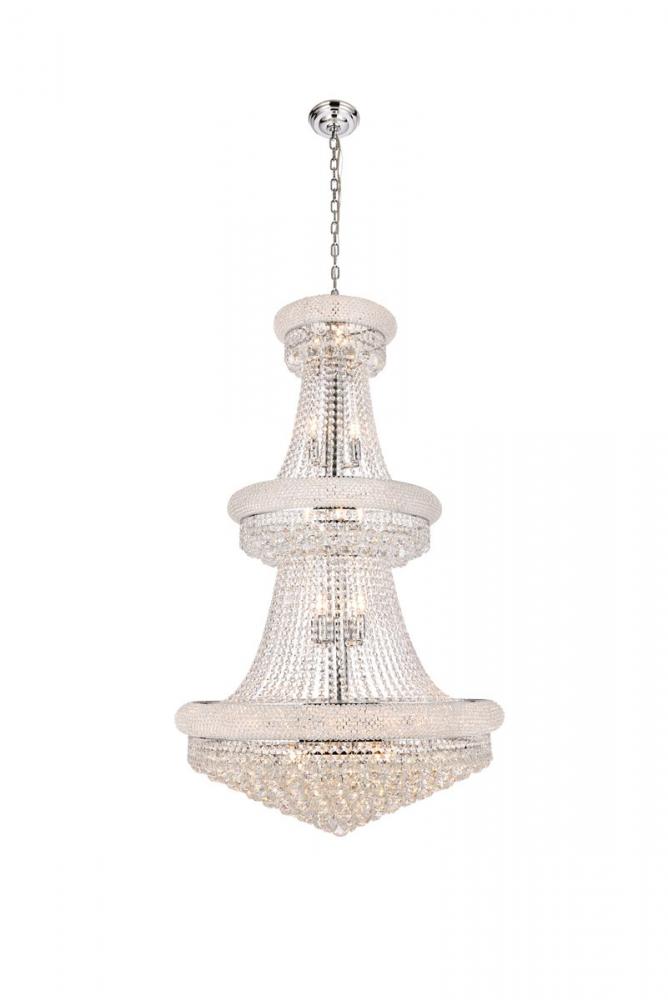 Primo 32 light Chrome Chandelier Clear Royal Cut Crystal