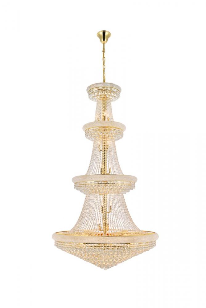 Primo 42 light Gold Chandelier Clear Royal Cut Crystal