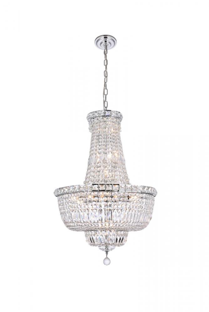 Tranquil 22 light Chrome Chandelier Clear Royal Cut Crystal