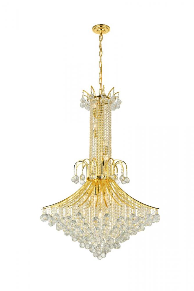 Toureg 16 light Chrome Chandelier Clear Royal Cut Crystal