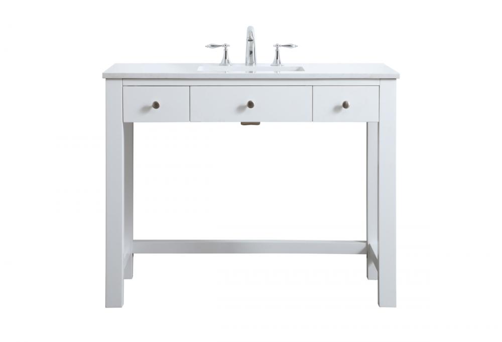 42 inch ADA compliant bathroom vanity in white