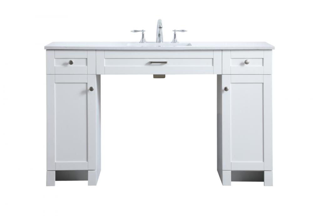 54 inch ADA compliant bathroom vanity in white