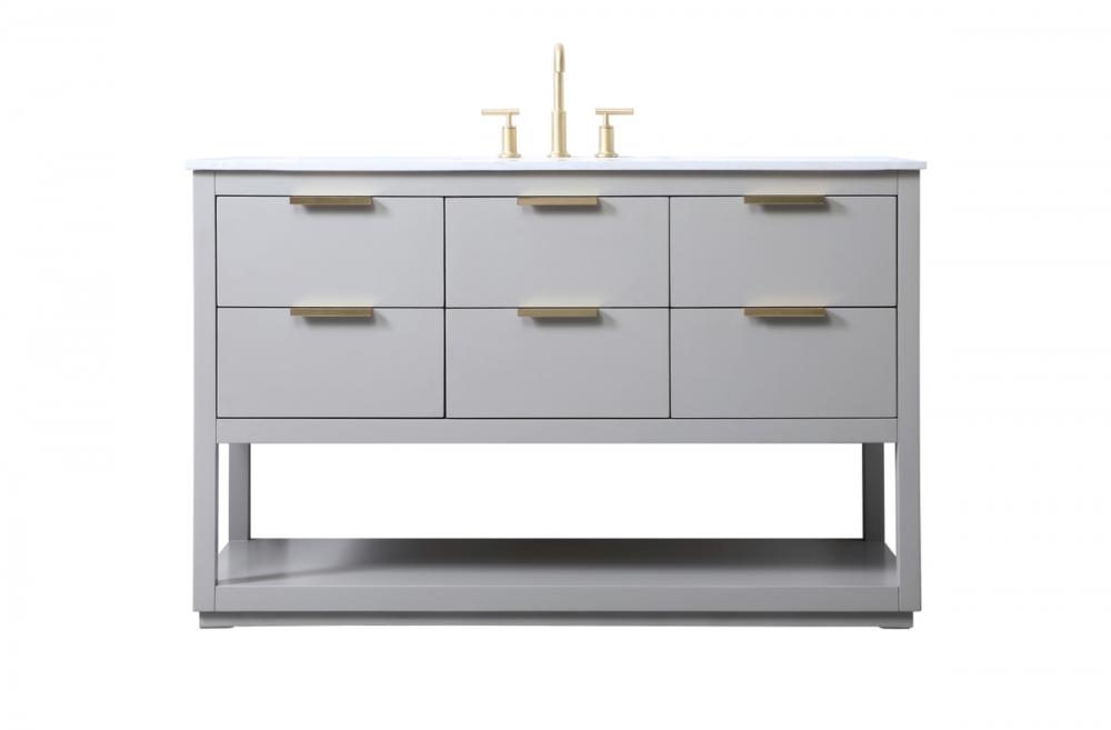 Larkin Vanity Cabinet 5Dw 54x22x34 Grey