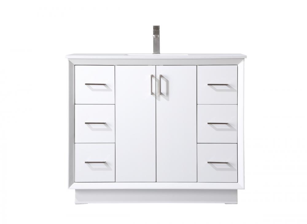 Vanity Cabinet 6Dw 2Dr 42"W x 22"D x 35"H white