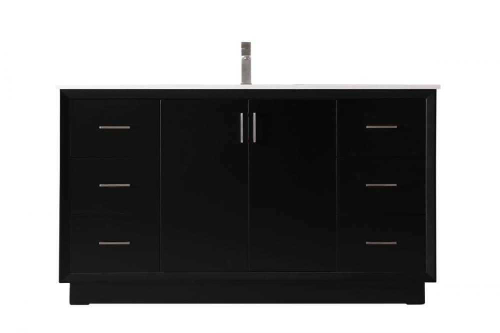 Vanity Cabinet 6Dw 2Dr 60"W x 22"D x 35"H black