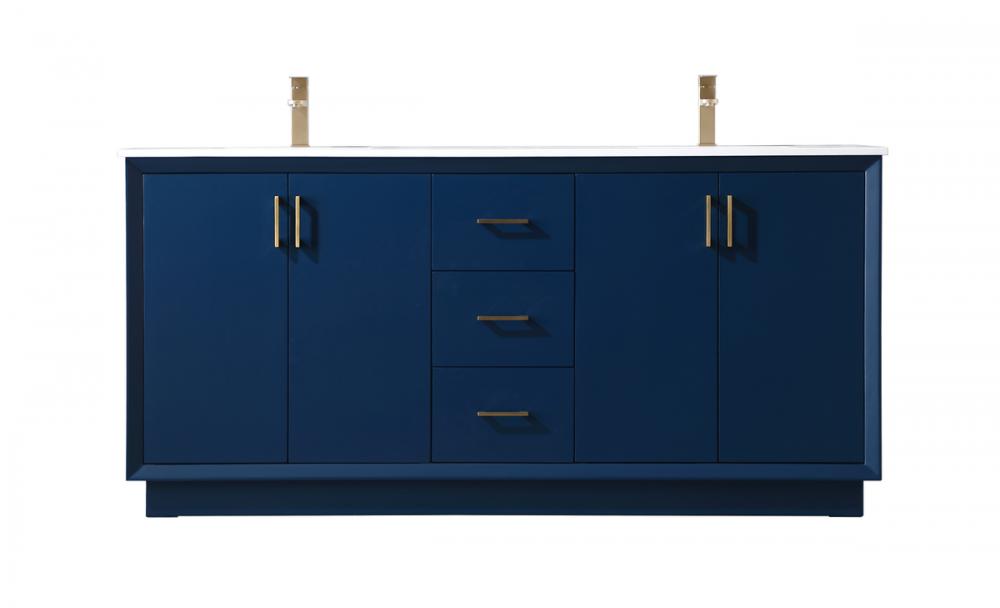 Hayes Vanity Cabinet 3Dw 4Dr 72"W x 22"D x 35"H blue