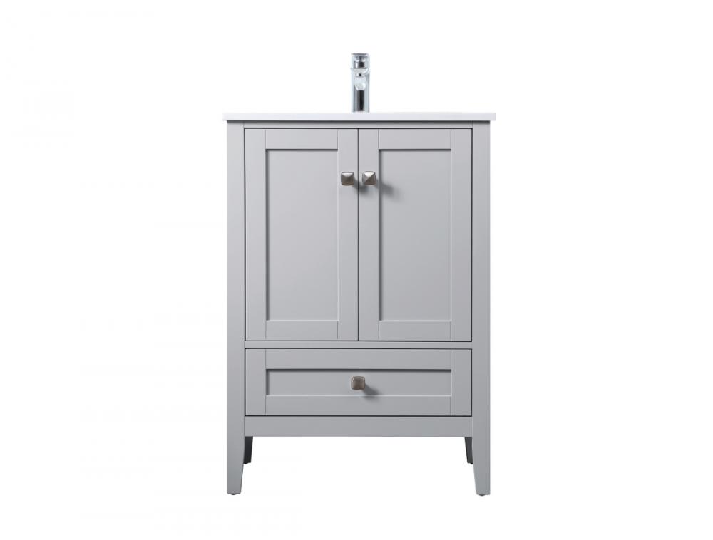 Vanity Cabinet 2dr 1dw W24''xD19''xH34" Grey