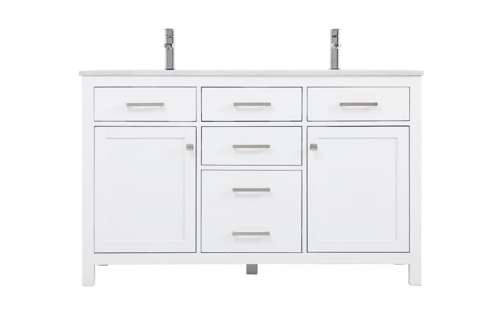 Vanity Cabinet 2dr 2dw W54"xD22"xH34" White