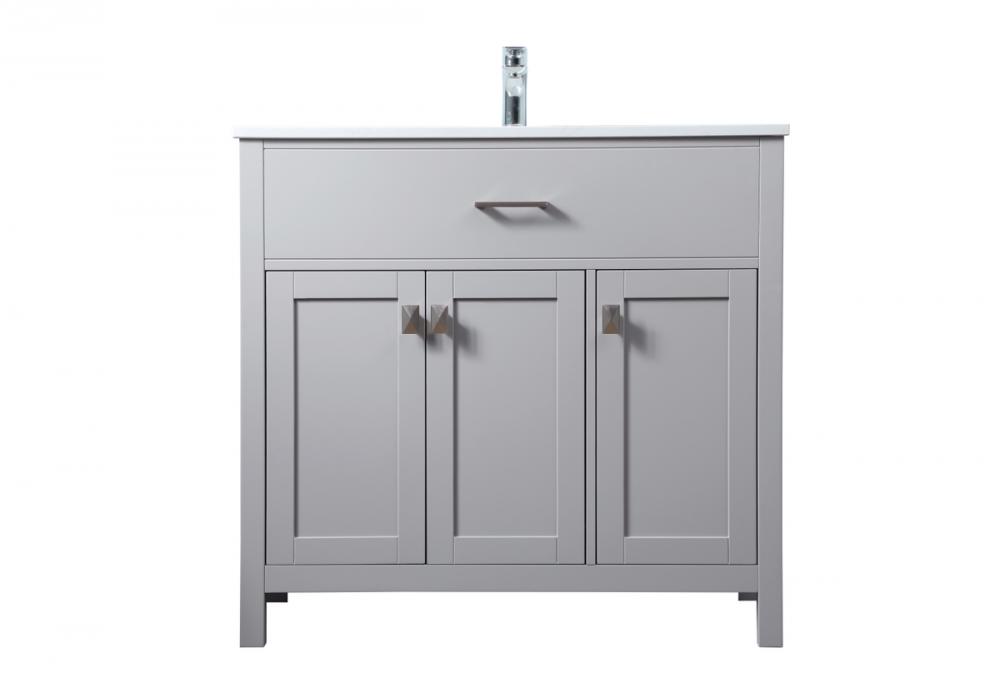 Vanity Cabinet 3Dr W36''xD19''xH34" Grey