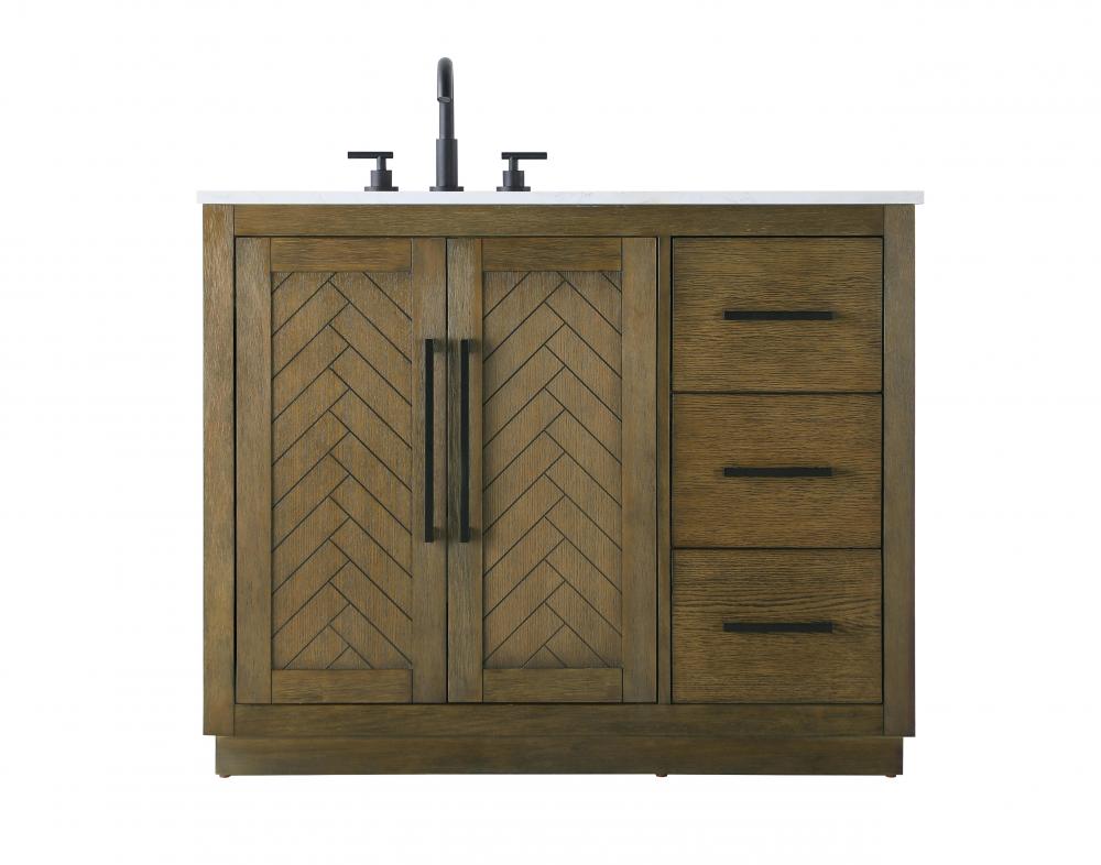 Vanity Cabinet 2Dr 3Dw W42"xD21.5"xH34" Hazel Oak