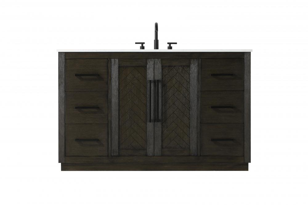 Vanity Cabinet 2Dr 6Dw W54"xD21.5"xH34" Chocolate Oak