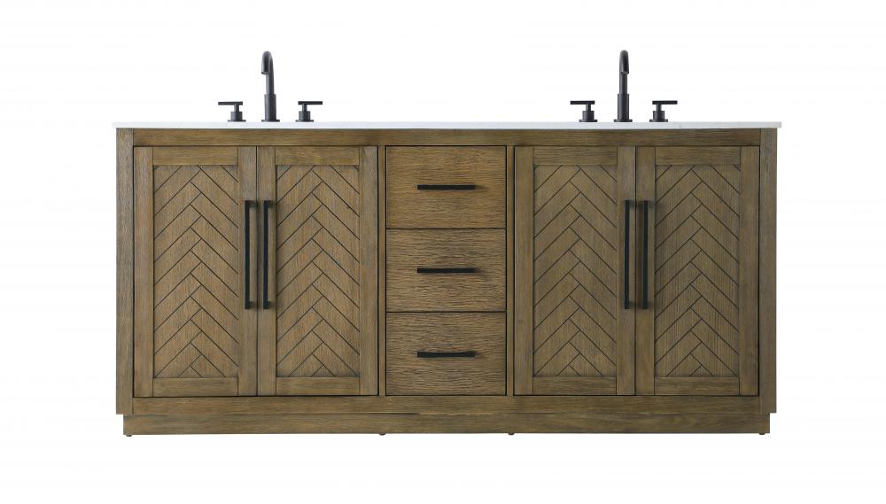 Vanity Cabinet 4Dr 3Dw W72"xD21.5"xH34" Hazel Oak