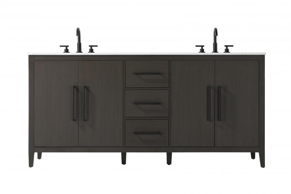Vanity Cabinet 4Dr 3Dw 72x21.5x35 Mocha Brown
