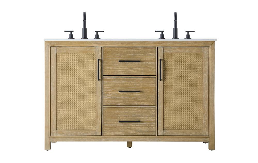 Vanity Cabinet 2Dr 3Dw 54x21.5x35 Linen Oak