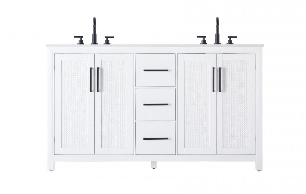 Vanity Cabinet 4Dr 3Dw 60x21.5x35 White