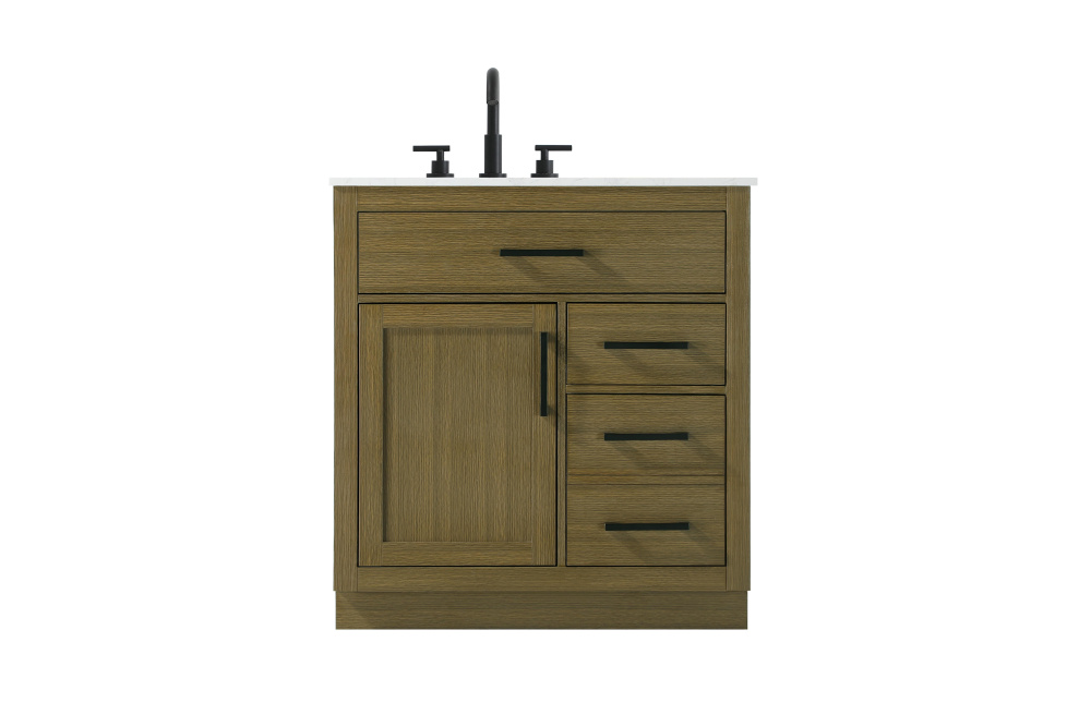 Vanity Cabinet 1Dr3Dw 32"W x 22"D x 35''H Chestnut Brown