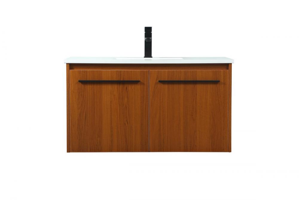 36 inch Single bathroom vanity in teak