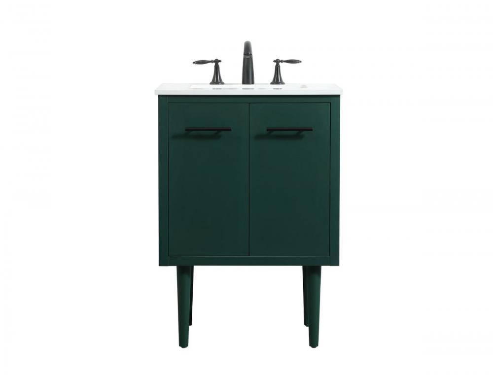 24 inch Single bathroom vanity in green