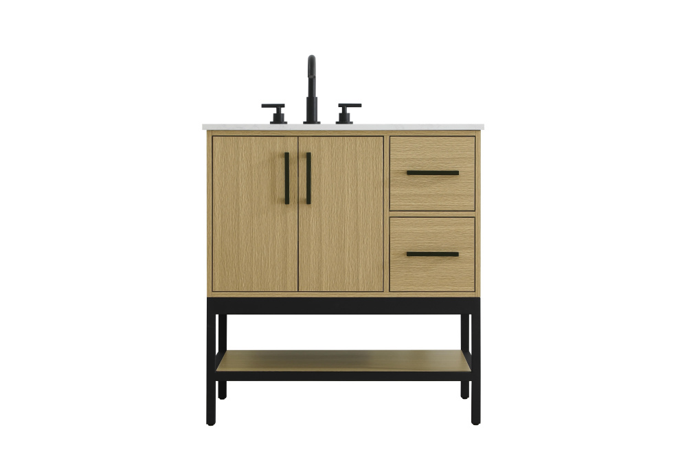 Vanity Cabinet 2Dr2Dw 32"x22"x34" Honey Brown