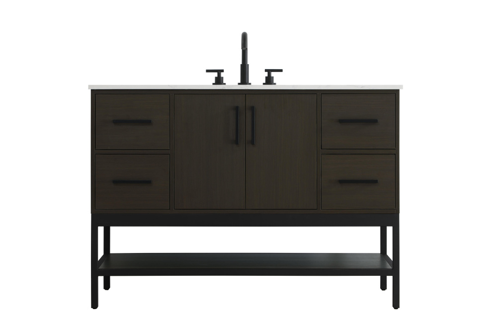 Vanity Cabinet 2Dr4Dw 48"x22"x34" Mocha Brown