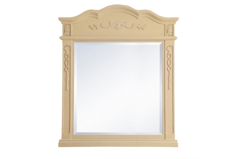 Wood frame mirror 32 inch x 38 inch in Light Antique Beige