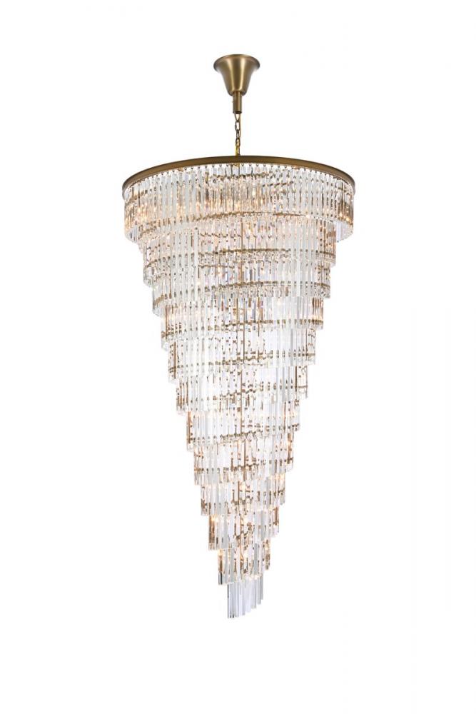 Sydney 48 inch spiral crystal chandelier in satin gold