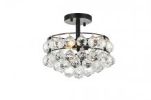 Elegant 1107F12BK - Savannah 12 inch flush mount in black