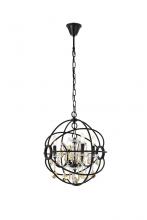 Elegant 1130D17DB-GT/RC - Geneva 4 light Dark Bronze Pendant Golden Teak (Smoky) Royal Cut crystal