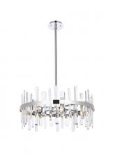 Elegant 2200D25C - Serena 25 inch crystal round pendant in chrome