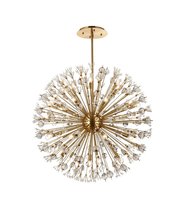 Elegant 2500D44SG - Vera 44 inch crystal starburst round pendant in gold