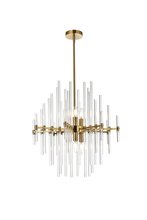 Elegant 2502D23SG - Sienna 23 inch crystal rod pendant in gold