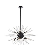 Elegant 2502D32BK - Sienna 32 inch crystal rod pendant in black