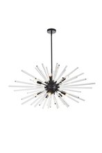 Elegant 2502D46BK - Sienna 46 inch crystal rod pendant in black