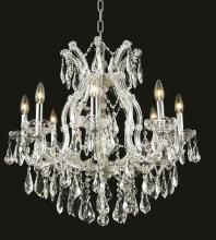 Elegant 2801D26C/RC - Maria Theresa 9 light Chrome Chandelier Clear Royal Cut Crystal