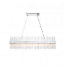 Elegant 3000G48C - Dallas 48 inch rectangle crystal pendant in chrome