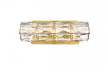 Elegant 3501W12G - Valetta 12 inch LED linear wall sconce in gold