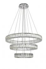 Elegant 3503G3LC - Monroe Integrated LED chip light Chrome Chandelier Clear Royal Cut Crystal