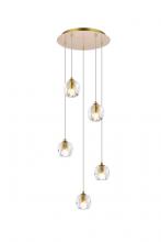 Elegant 3505G12G - Eren 5 lights Gold pendant
