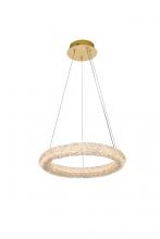Elegant 3800D18SG - Bowen Hang D18" H2.5" LED 24W DIM 3CCT Satin Gold