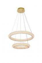 Elegant 3800G24SG - Bowen Hang D24"+D16" LED 56W DIM 3CCT  Satin Gold