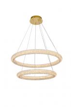 Elegant 3800G32SG - Bowen Hang D31.5"+D23.5" LED 80W DIM 3CCT  Satin Gold