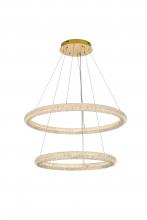 Elegant 3800G36SG - Bowen Hang D35.5"+D27.5"H12"LED 80W L2 Satin Gold